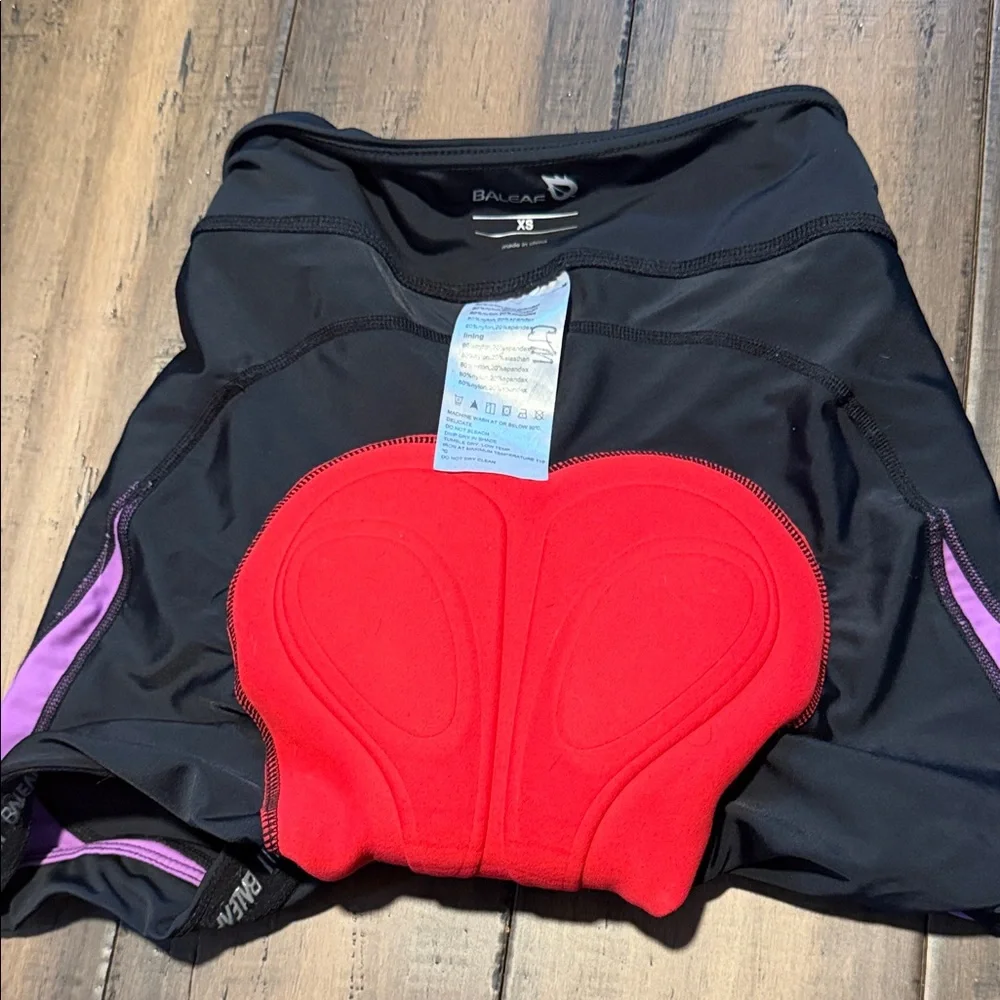 BALEAF Black Women's Bike Shorts with Purple-Pink Side Panels - Picture 7 of 11